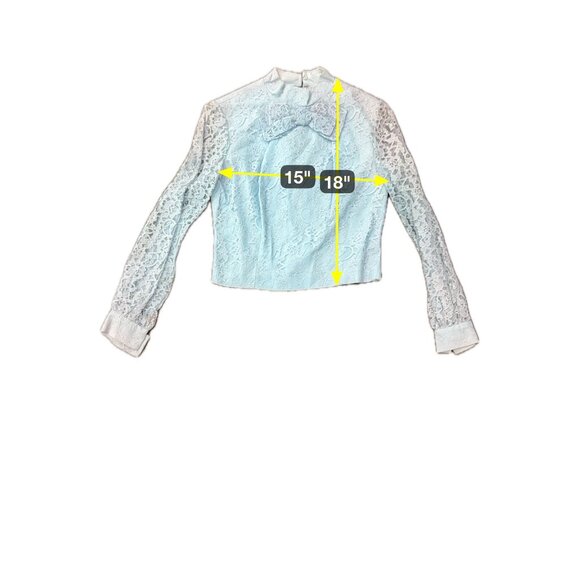 Vintage Jr. Theme Powder Blue Lace Sleeve Suit Bow Size 11 Retro Style Set - Picture 12 of 15